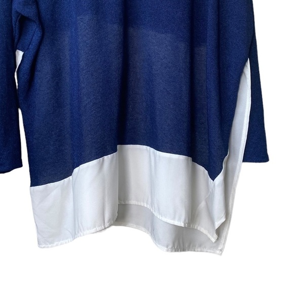 Zara Oversized Sweater M Lightweight Colorblock Boxy Lagenlook Office Preppy - Picture 3 of 9